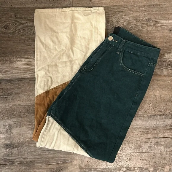 Cider Denim Mid Rise Patchy Wide Leg Trousers - Picture 5 of 10